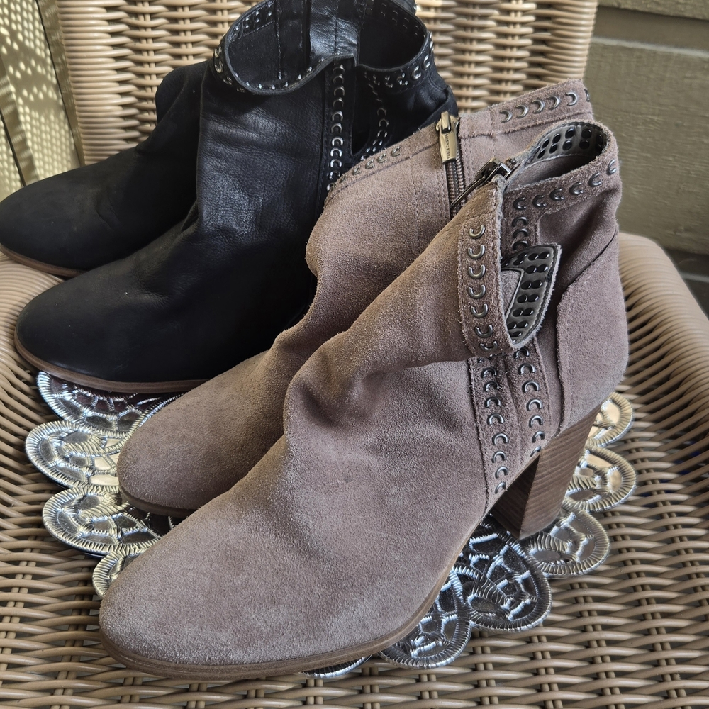 Vince Camuto Taupe Suede Heeled Boots